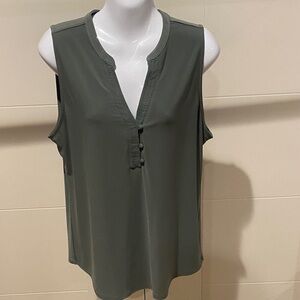 White House Black Market Sleeveless Green Blouse